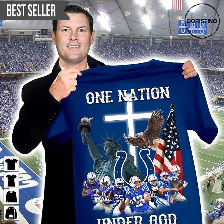 Indianapolis Colts Nfl One Nation Under God Sweatshirt Long Sleeve Hoodie