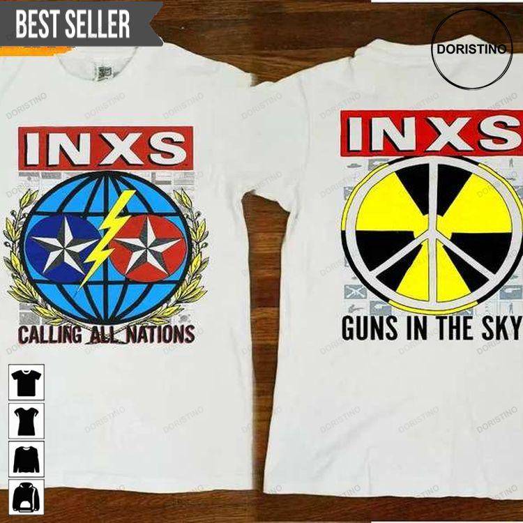 Inxs Calling All Nations Tour Gun In The Sky Vintage 1980 Tshirt Sweatshirt Hoodie