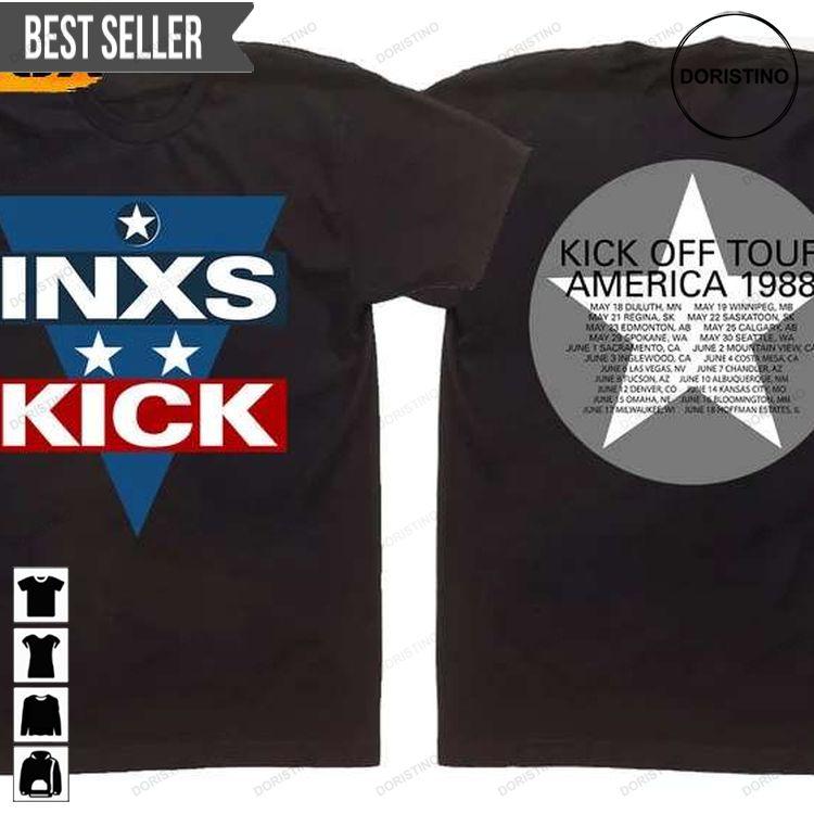 Inxs Kick Off America Tour 1988 Star Band Rock Music Concert Hoodie Tshirt Sweatshirt