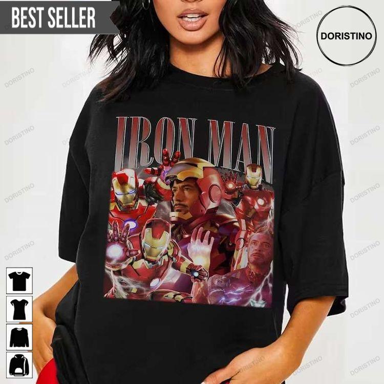 Iron Man Superhero Avengers Short Sleeve Hoodie Tshirt Sweatshirt