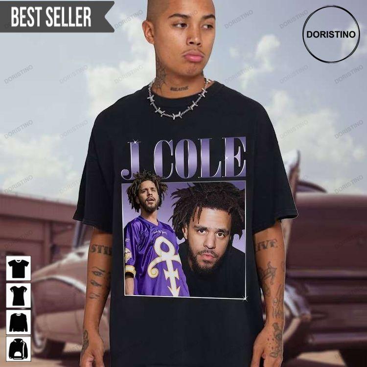 J Cole Rap Retro Short Sleeve Hoodie Tshirt Sweatshirt