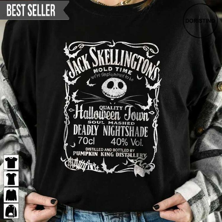 Jack Skellington Brewery Whiskey Halloween Unisex Nightmare Before Christmas Hoodie Tshirt Sweatshirt