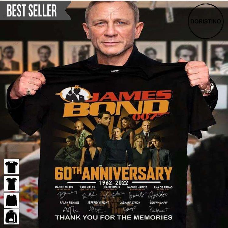 James Bond Movie 007 60th Anniversary 1962-2022 Hoodie Tshirt Sweatshirt
