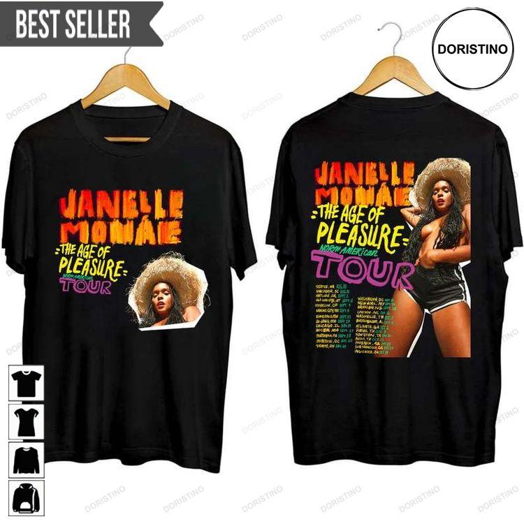 Janelle Monae The Age Of Pleasure Tour 2023 Adult Short-sleeve Tshirt Sweatshirt Hoodie