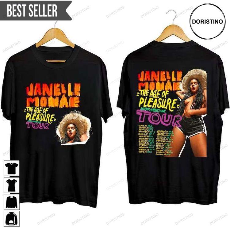 Janelle Monae The Age Of Pleasure Tour 2023 Short-sleeve Sweatshirt Long Sleeve Hoodie