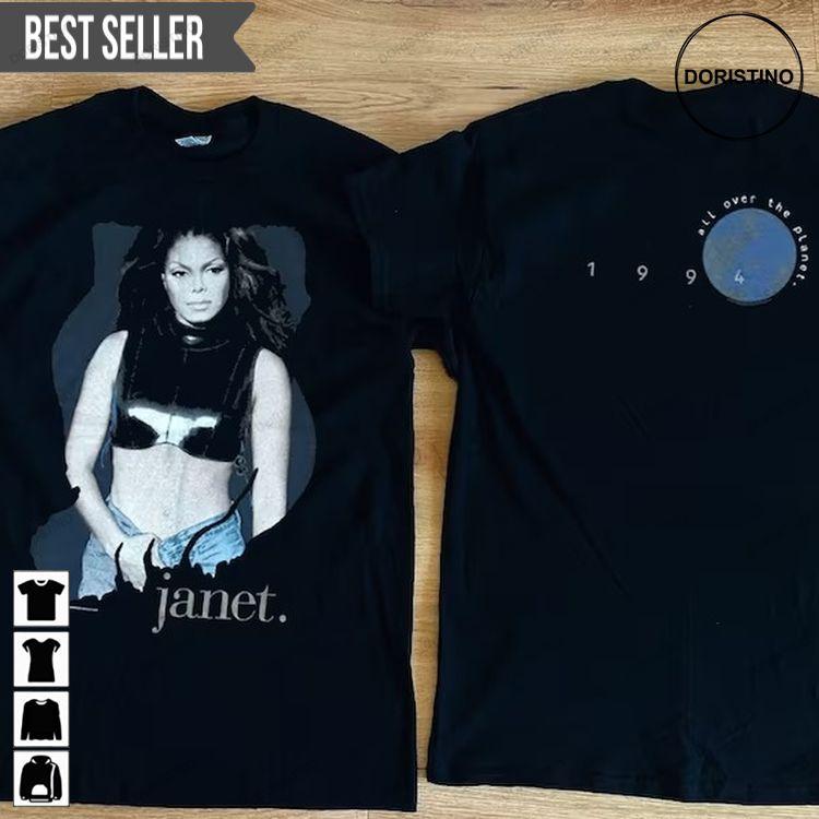 Janet Jackson All Over The Planet 1994 Short-sleeve Tshirt Sweatshirt Hoodie