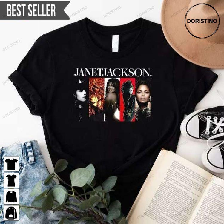 Janet Jackson Collection Singer Short-sleeve Hoodie Tshirt Sweatshirt