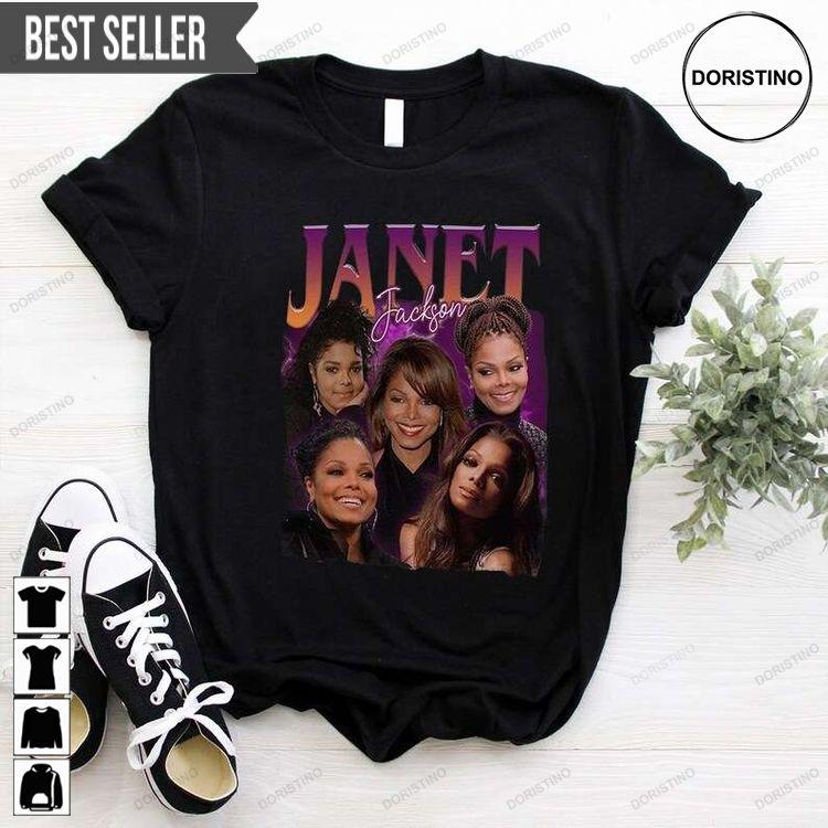 Janet Jackson Pop Singer Short-sleeve Hoodie Tshirt Sweatshirt