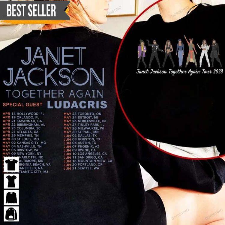 Janet Jackson Together Again Tour 2023 Concert Sweatshirt Long Sleeve Hoodie
