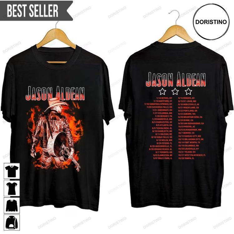 Jason Aldean Highway Desperado Music Concert 2023 Short-sleeve Tshirt Sweatshirt Hoodie