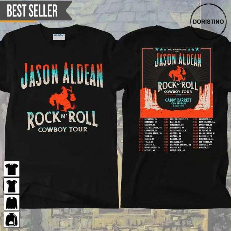 Jason Aldean Rock N Roll Cowboy Tour 2022 Sweatshirt Long Sleeve Hoodie