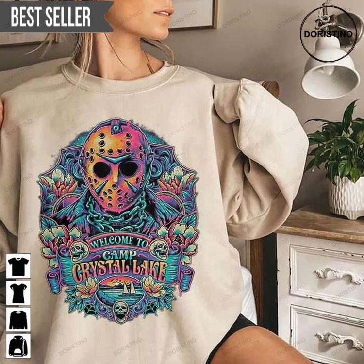 Jason Voorhees Welcome To Camp Crystal Lake Horror Movie Halloween Sweatshirt Long Sleeve Hoodie