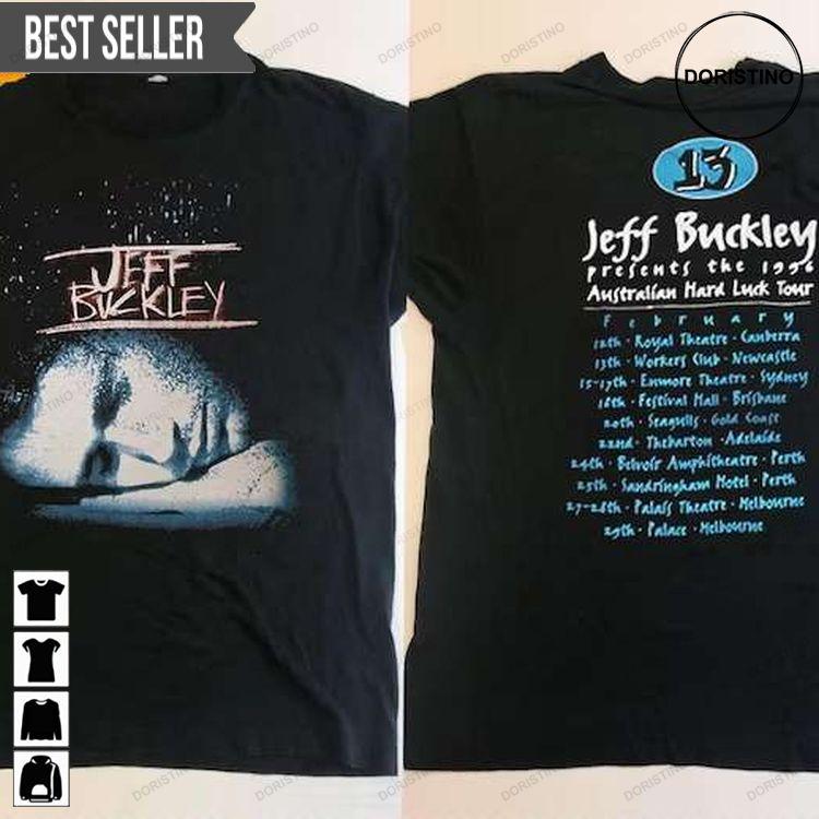 Jeff Buckley Hard Luck Tour 1996 Short-sleeve Hoodie Tshirt Sweatshirt