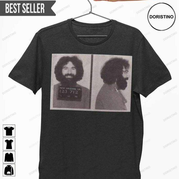 Jerry Garcia Mugshot Grateful Dead Bob Weir Tshirt Sweatshirt Hoodie