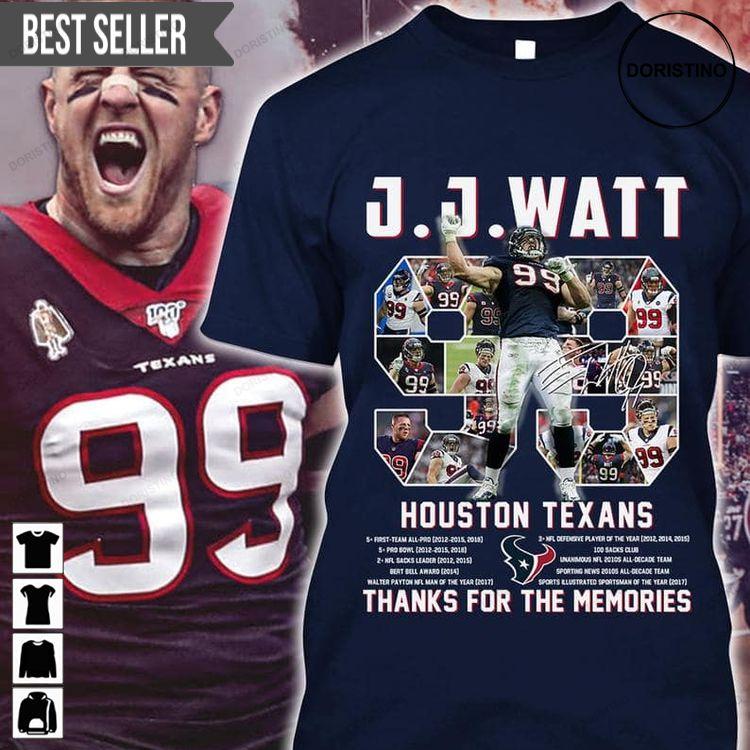Jj Watt No 99 Houston Texas Signature Sweatshirt Long Sleeve Hoodie