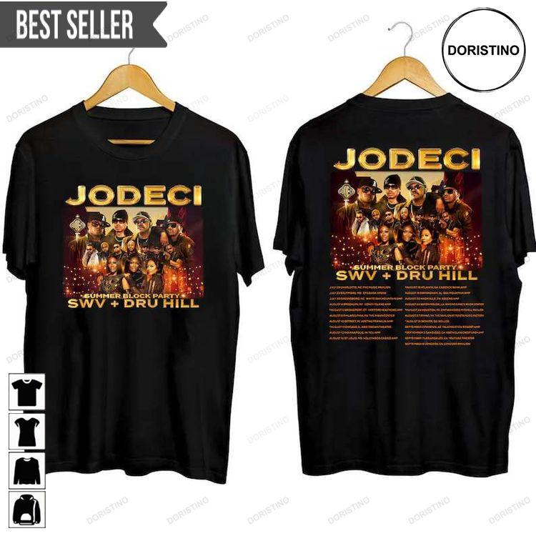 Jodeci Summer Block Party Tour 2023 Band Short-sleeve Hoodie Tshirt Sweatshirt