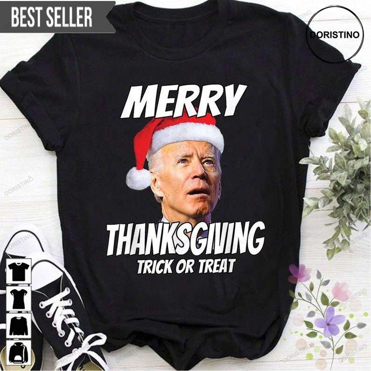 Joe Biden Merry Thanksgiving Trick Or Treat Sweatshirt Long Sleeve Hoodie