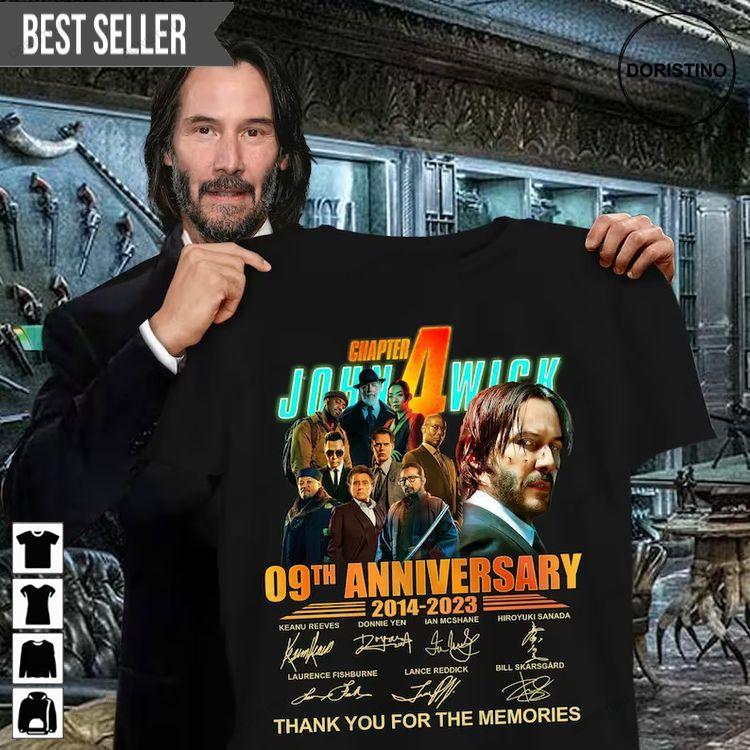 John Wick 09th Anniversary Signatures Keanu Reeves Sweatshirt Long Sleeve Hoodie