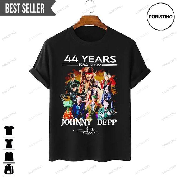 Johnny Depp Signatures 44 Years 1984-2022 Hoodie Tshirt Sweatshirt