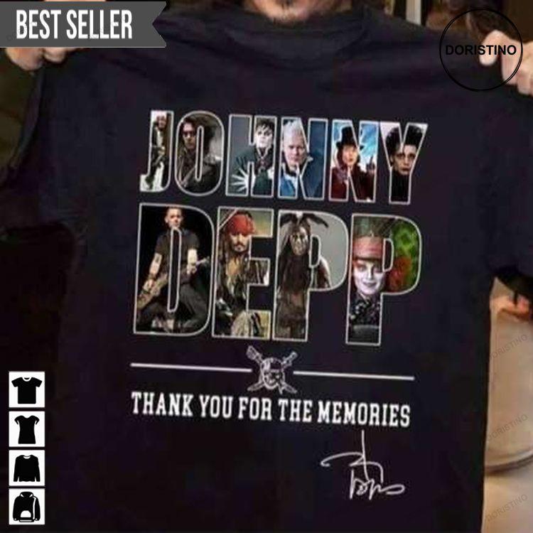 Johnny Depp Thank You For The Memories Signature Sweatshirt Long Sleeve Hoodie