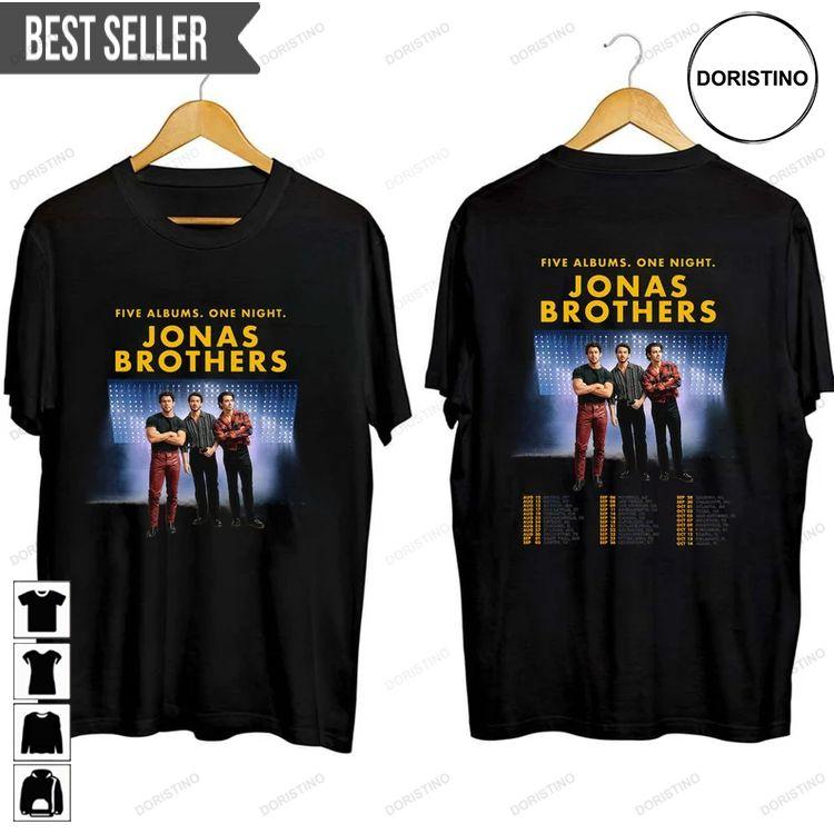 Jonas Brothers Five Albums One Night The Concert 2023 Short-sleeve Sweatshirt Long Sleeve Hoodie
