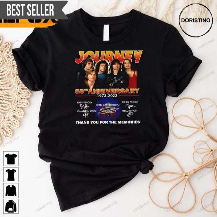 Journey 50th Anniversary Signatures Thank You For The Memories Sweatshirt Long Sleeve Hoodie