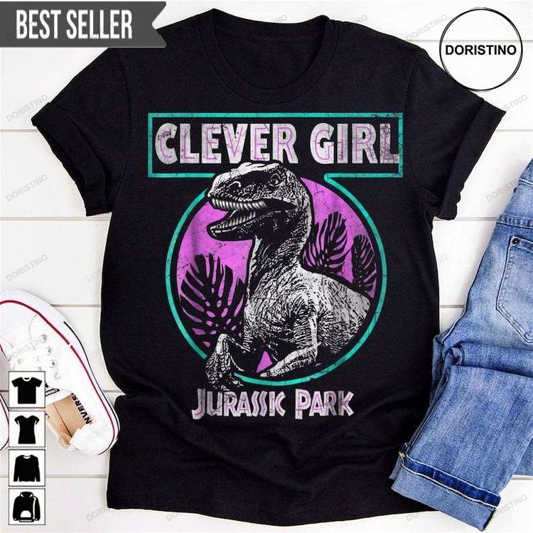 Jurassic Park Distressed Teal Raptor Clever Girl Tshirt Sweatshirt Hoodie
