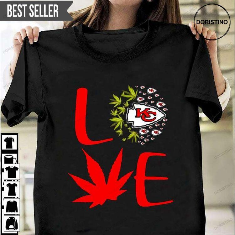 Kansas City Chiefs Cannabis Love Hoodie Tshirt Sweatshirt