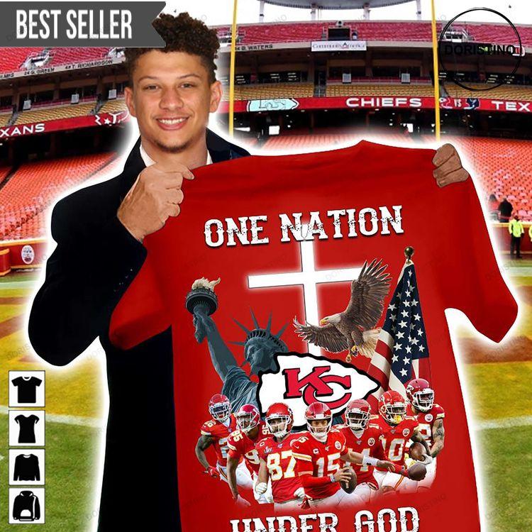 Kansas City Chiefs One Nation Under God Sweatshirt Long Sleeve Hoodie