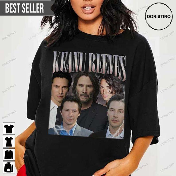 Keanu Reeves Young And Old Short Sleeve Hoodie Tshirt Sweatshirt