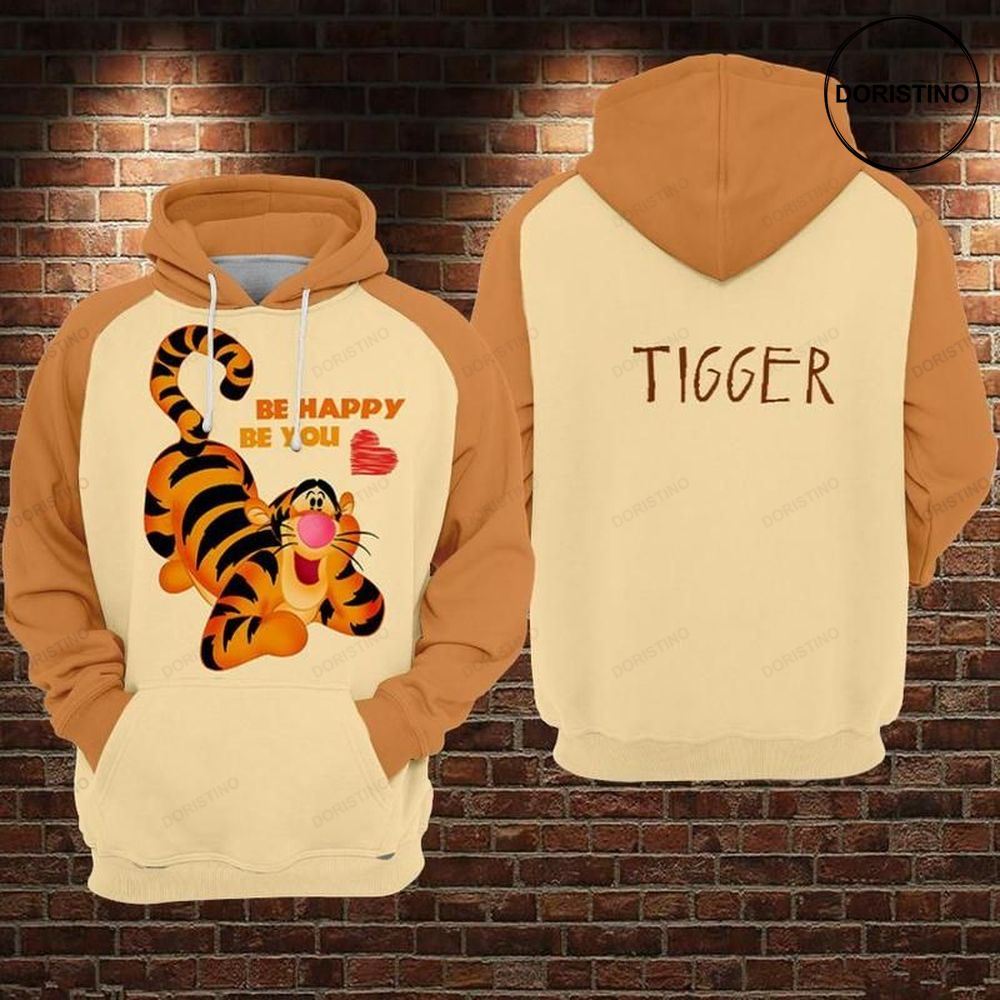 The King Lion Cartoon Tigger Be Happy Be You Awesome 3D Hoodie