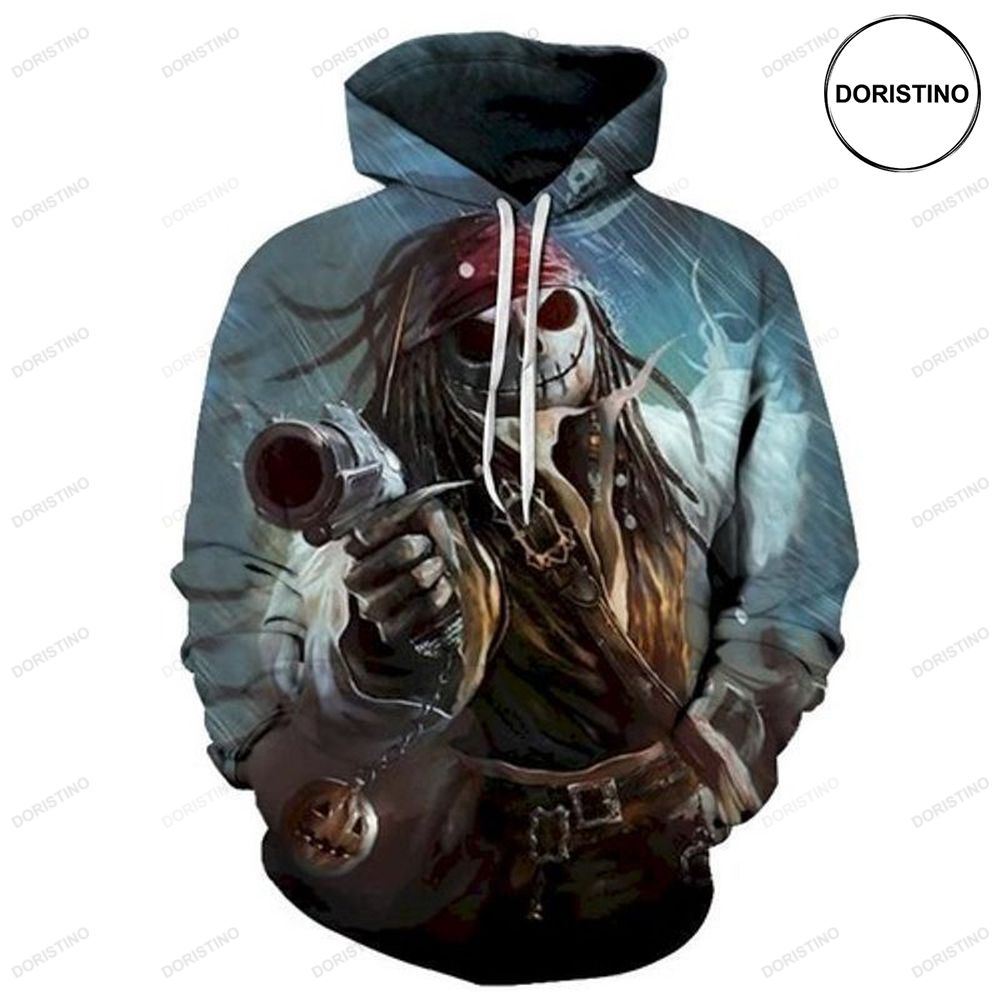 The Nightmare Before Christmas Pirates Of The Caribbean Jack Skellington Cosplay Jack Sparrow All Over Print Hoodie