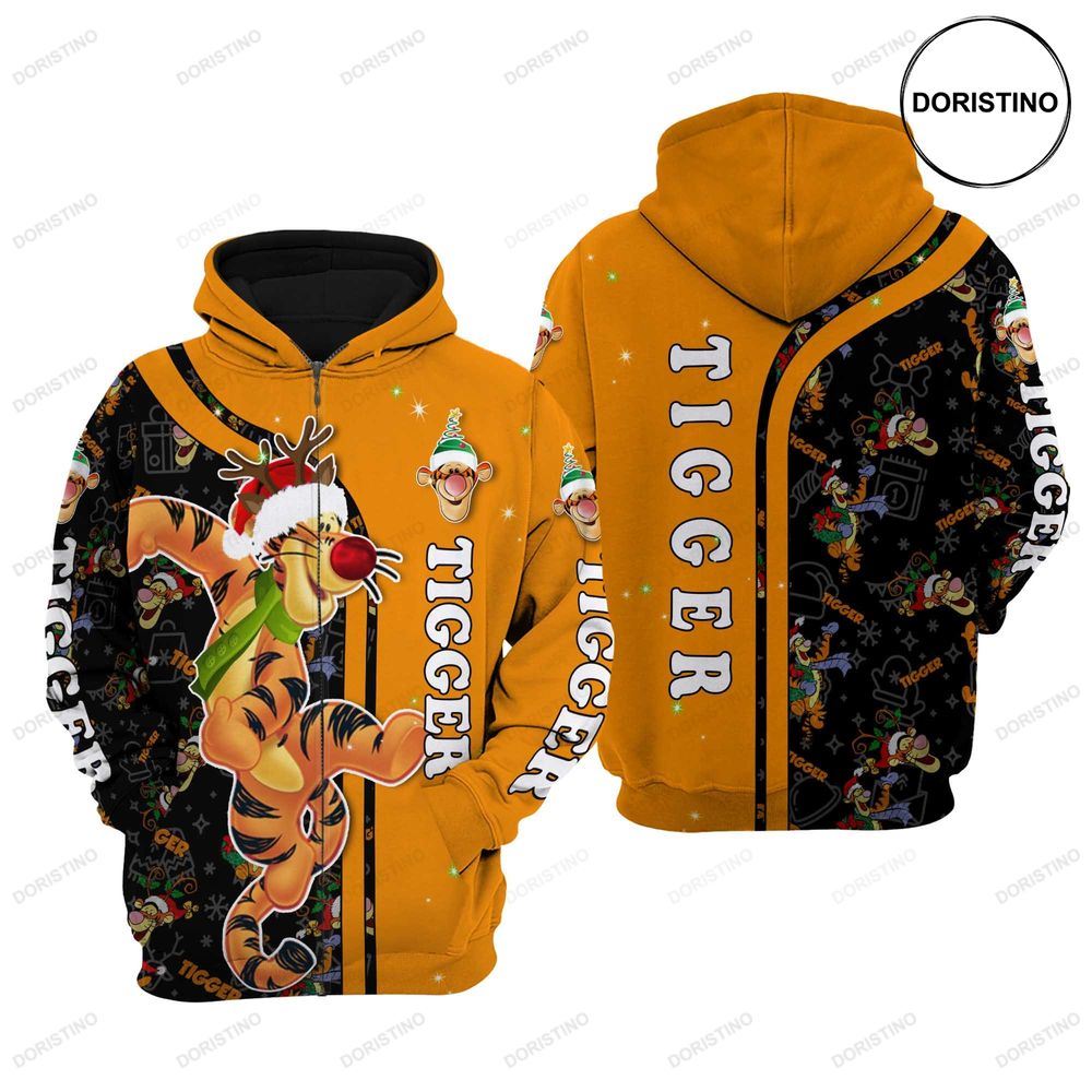 Tigger Yellow Christmas Awesome 3D Hoodie