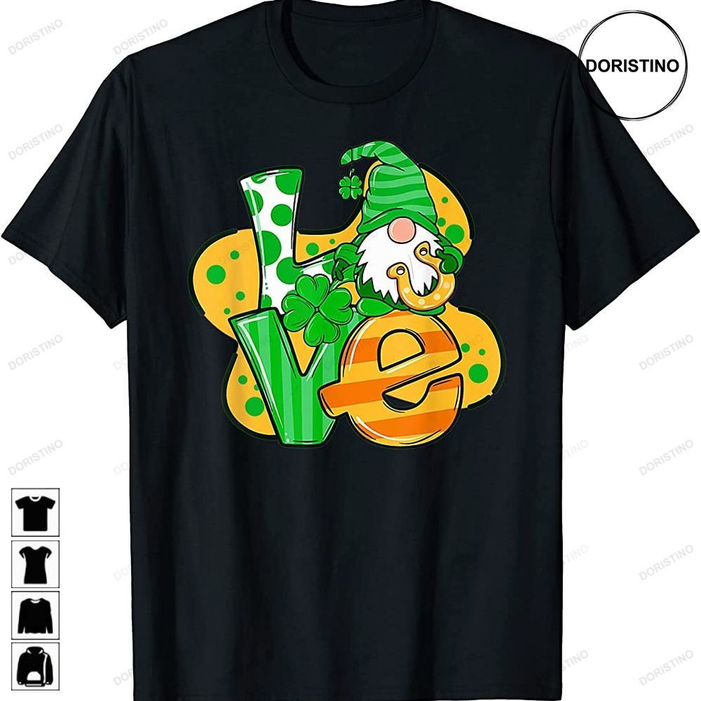 Gnome Love Shamrock Saint Patricks Day V Neck Awesome Shirts