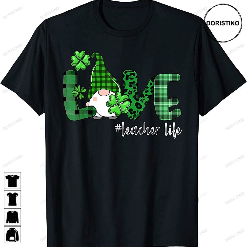 Gnome Teacher St Patricks Day Love Teacher Life Shamrock Trending Style