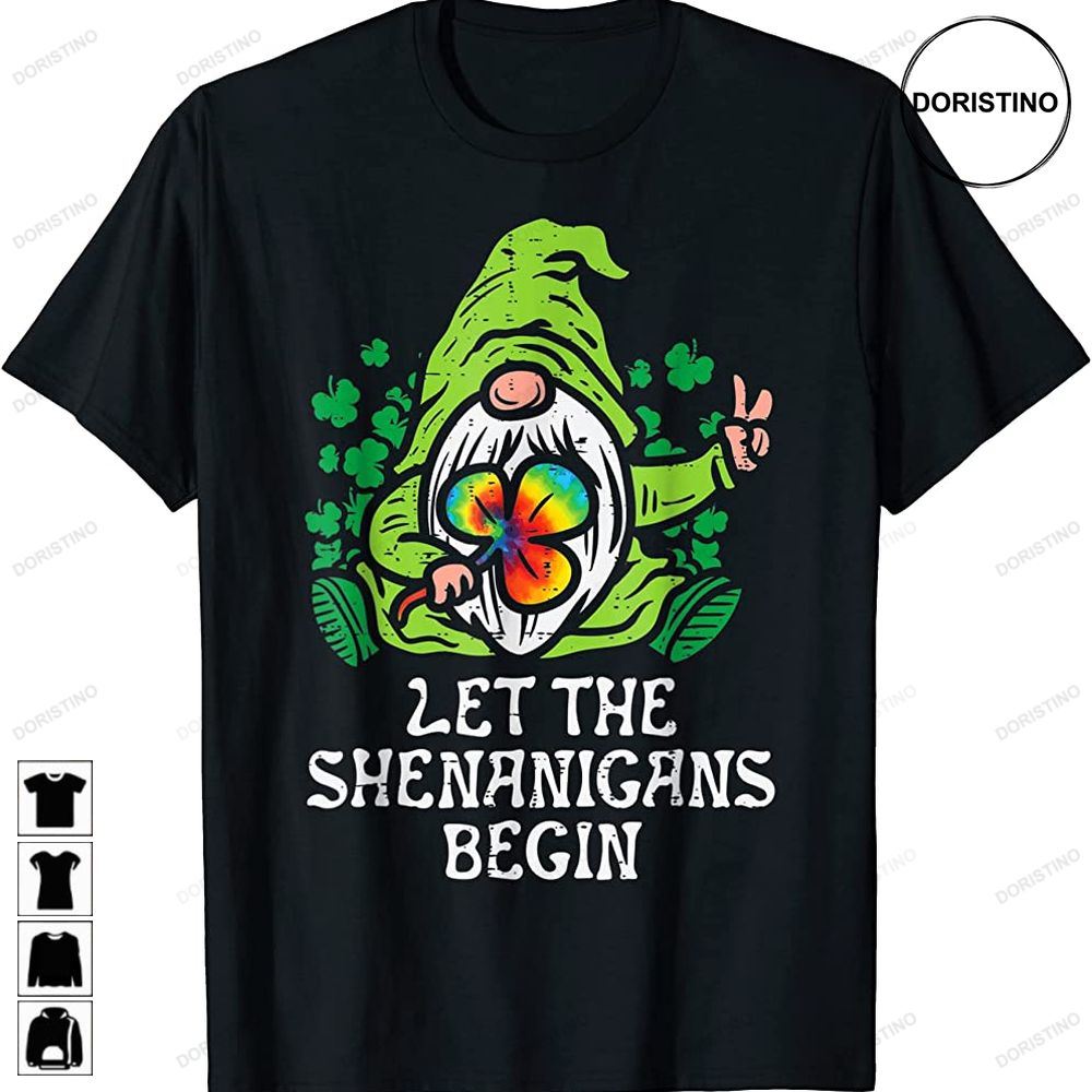 Gnome Tie Dye Shamrock Let Shenanigans Begin St Patricks Day Limited Edition T-shirts