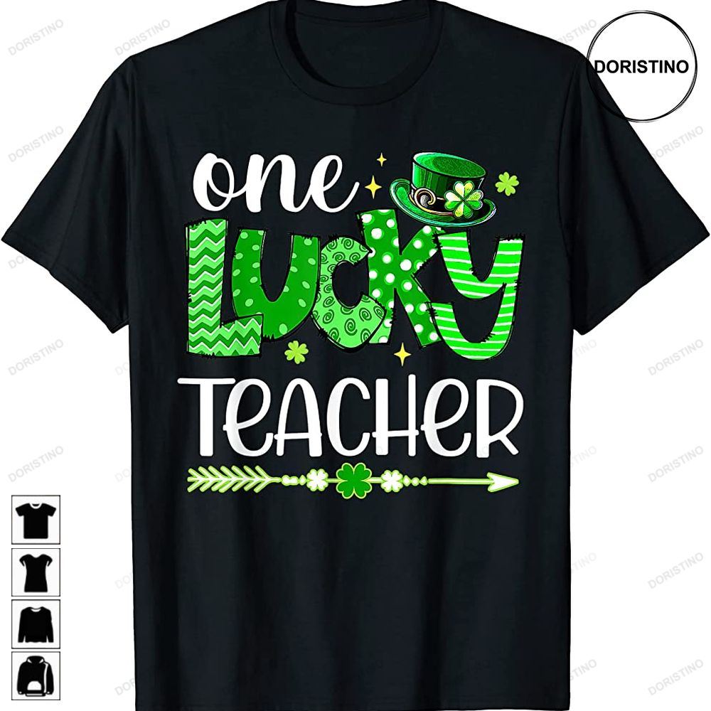 Green Leopard Shamrock One Lucky Teacher St Patricks Day Awesome Shirts