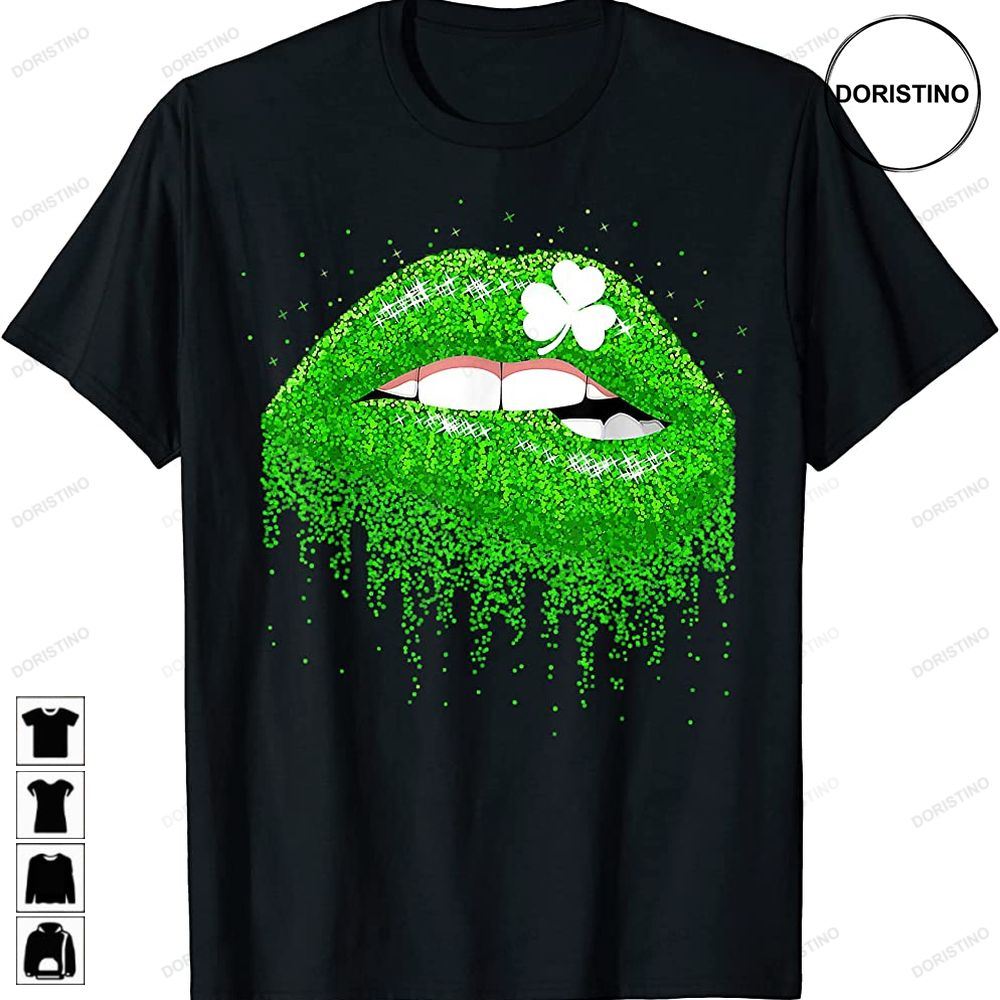 Green Lips Biting Sexy Irish Costume St Patricks Day Awesome Shirts