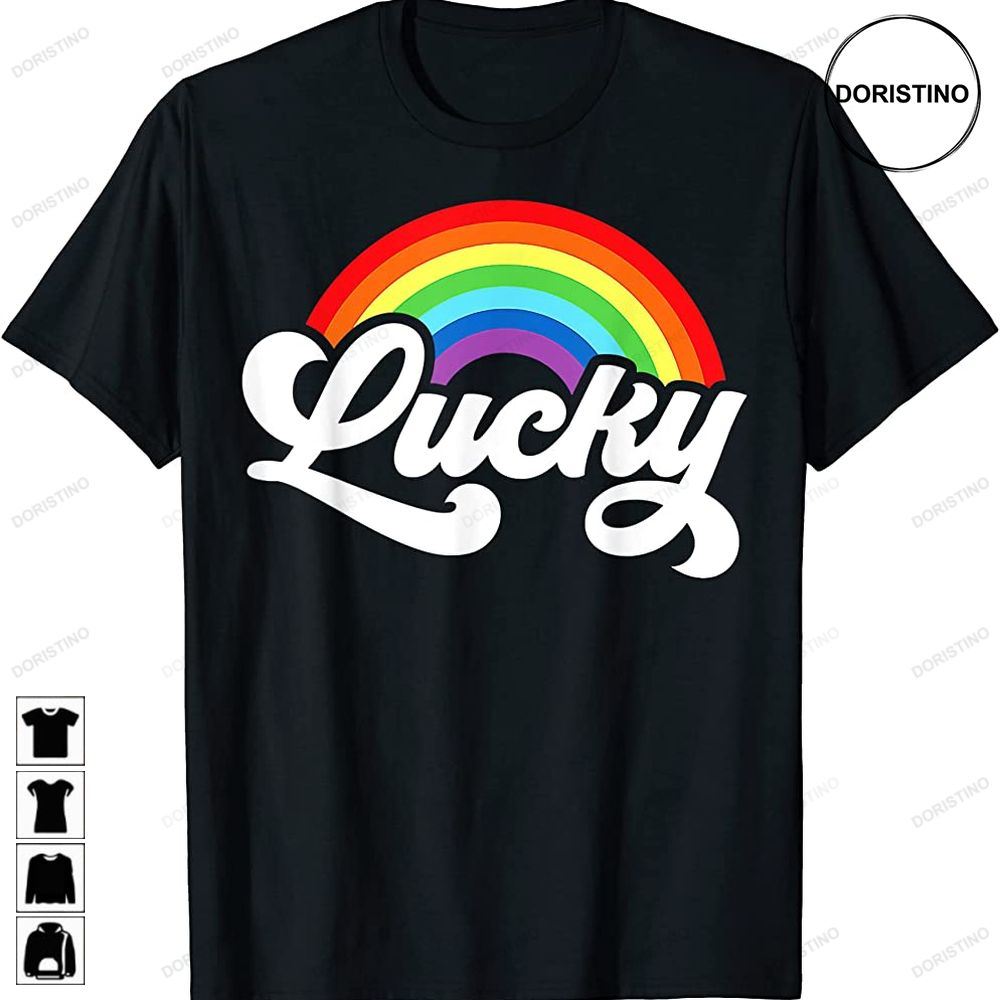 Green St Patricks Day For Women Lucky Rainbow Retro Limited Edition T-shirts