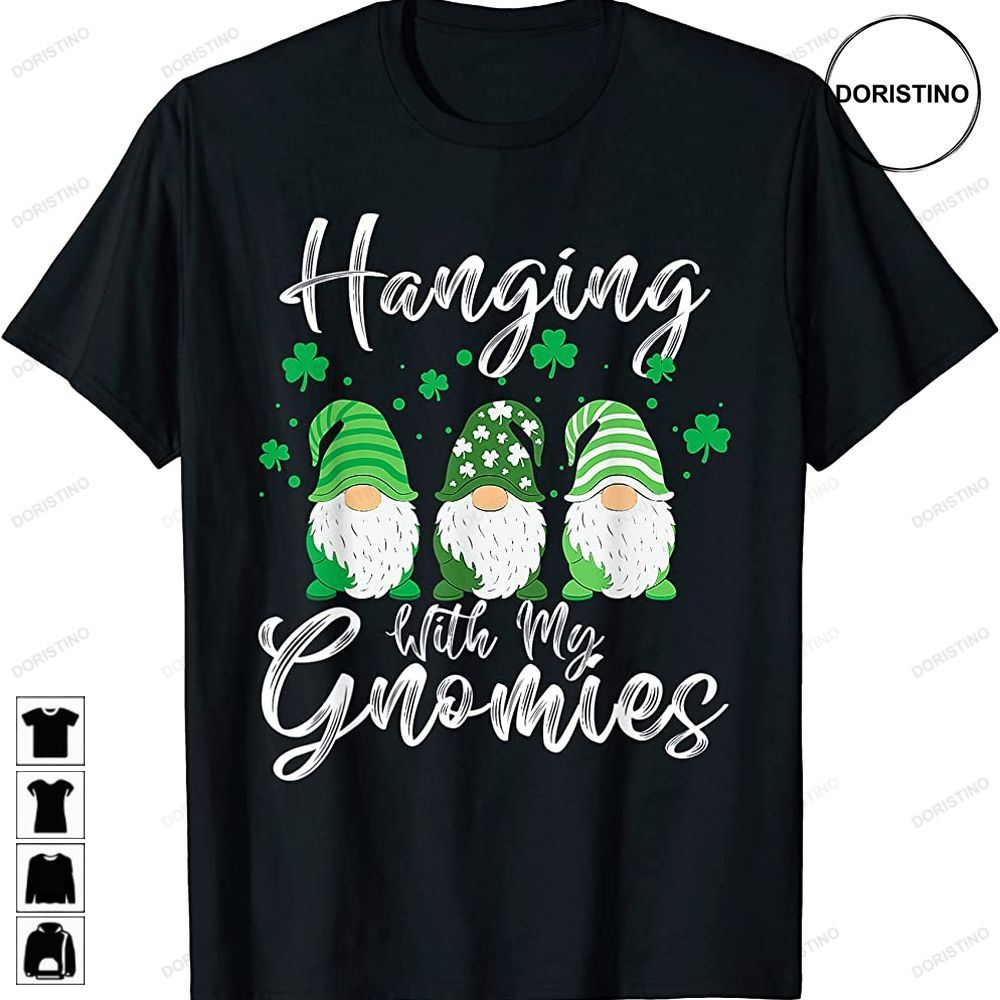 Hanging With My Gnomies Shamrock St Patricks Day Irish Boys Awesome Shirts