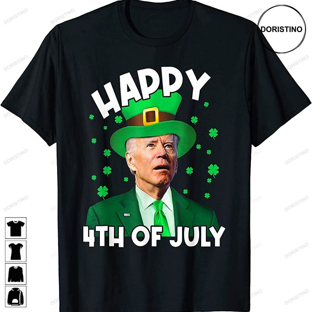 Happy 4th Of July Biden Leprechaun Shamrock St Patricks Day Limited Edition T-shirts