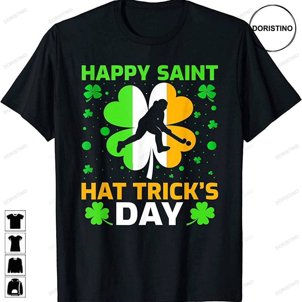 Happy Saint Hat Tricks Day Hockey Player St Patricks Day Trending Style