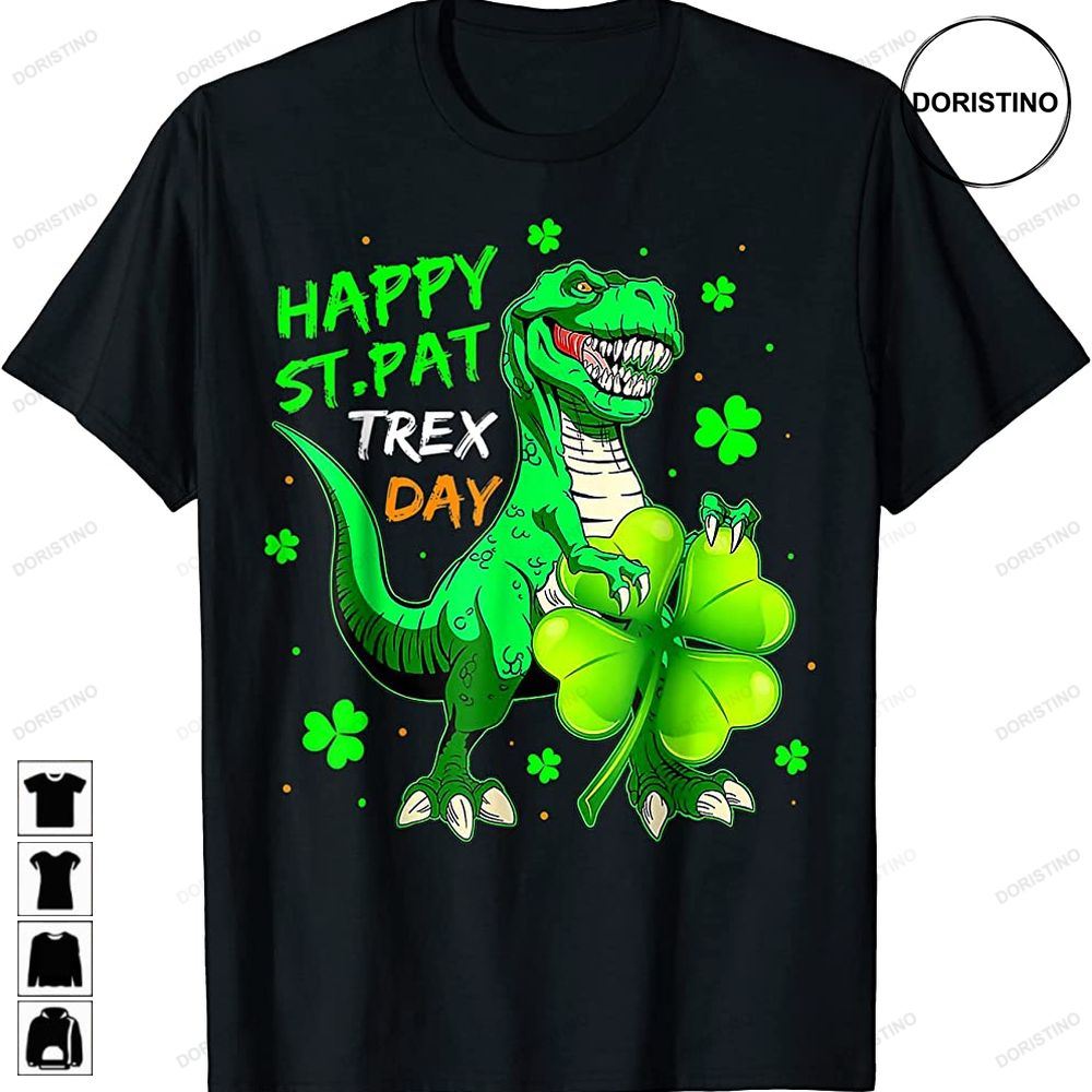 Happy St Pat Rex Dinosaur Lucky Shamrock Irish Patricks Day Awesome Shirts