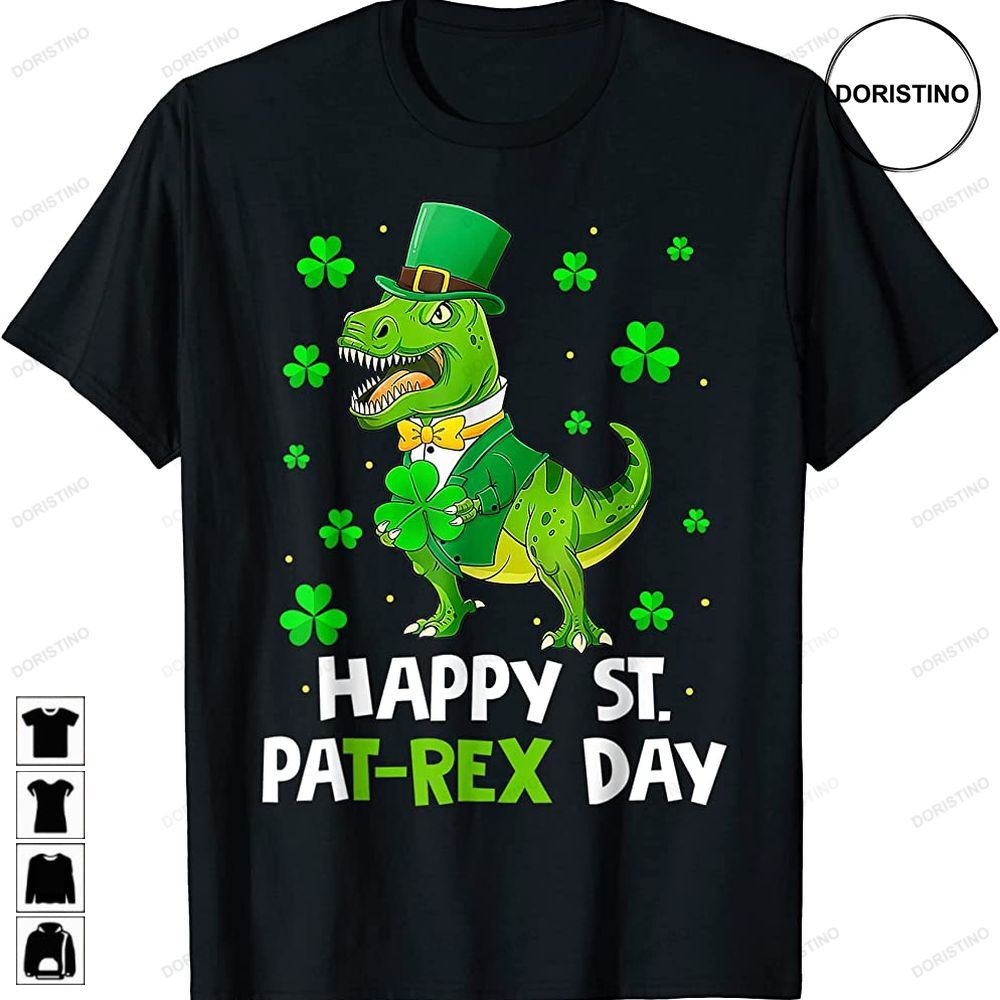 Happy St Pat Rex Dinosaur Saint Patricks Day For Boys Girls Awesome Shirts