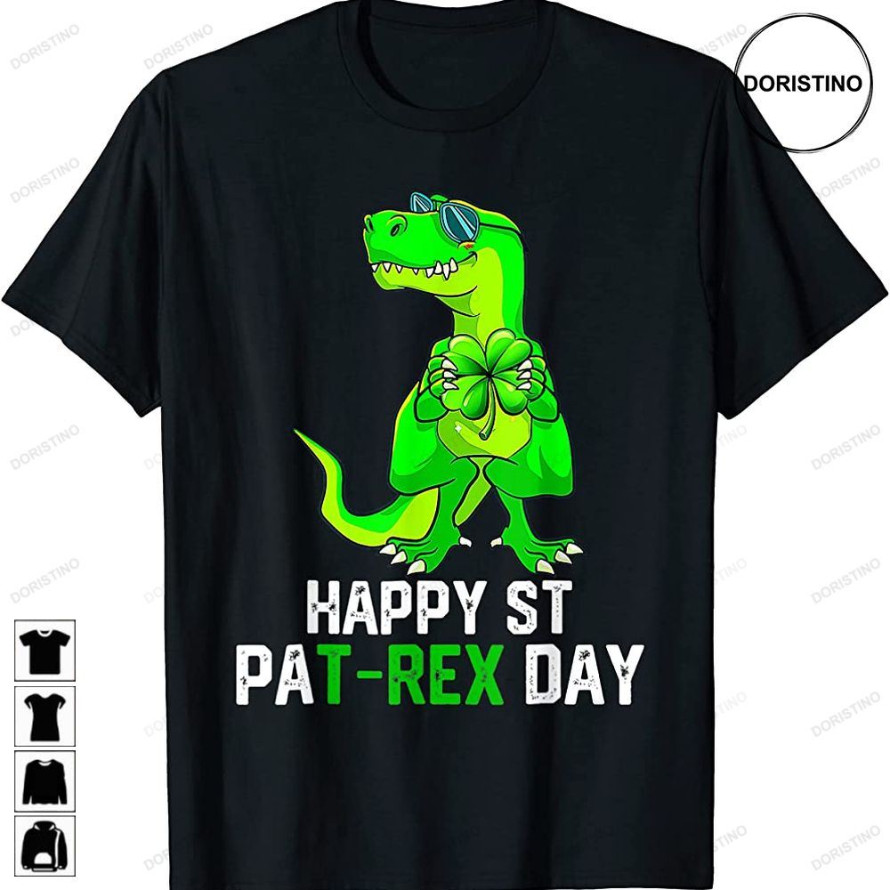 Happy St Pat T Rex Patricks Day Funny Dinosaur Boys Kids Awesome Shirts