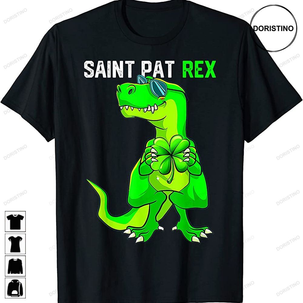 Happy St Pat T Rex Saint Patricks Day Funny Dinosaur Boys Awesome Shirts