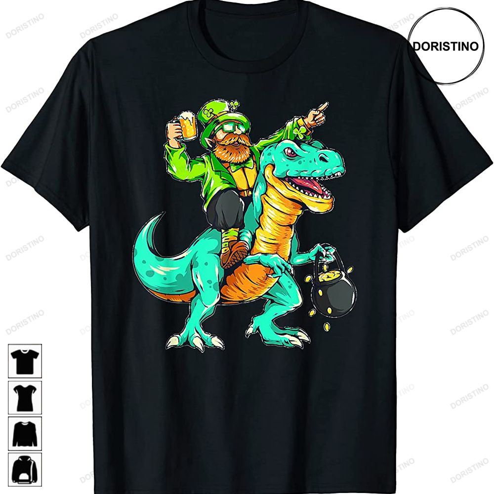 Happy St Pat T Rex Saint Patricks Day Leprechaun Dinosaur Awesome Shirts