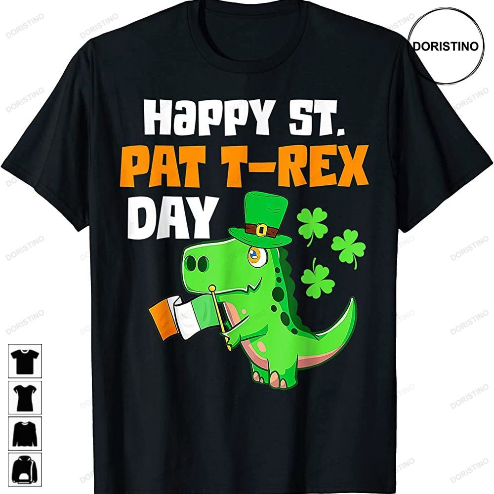 Happy St Pat Trex Day Dinosaur St Patricks Day Toddler Boys Awesome Shirts