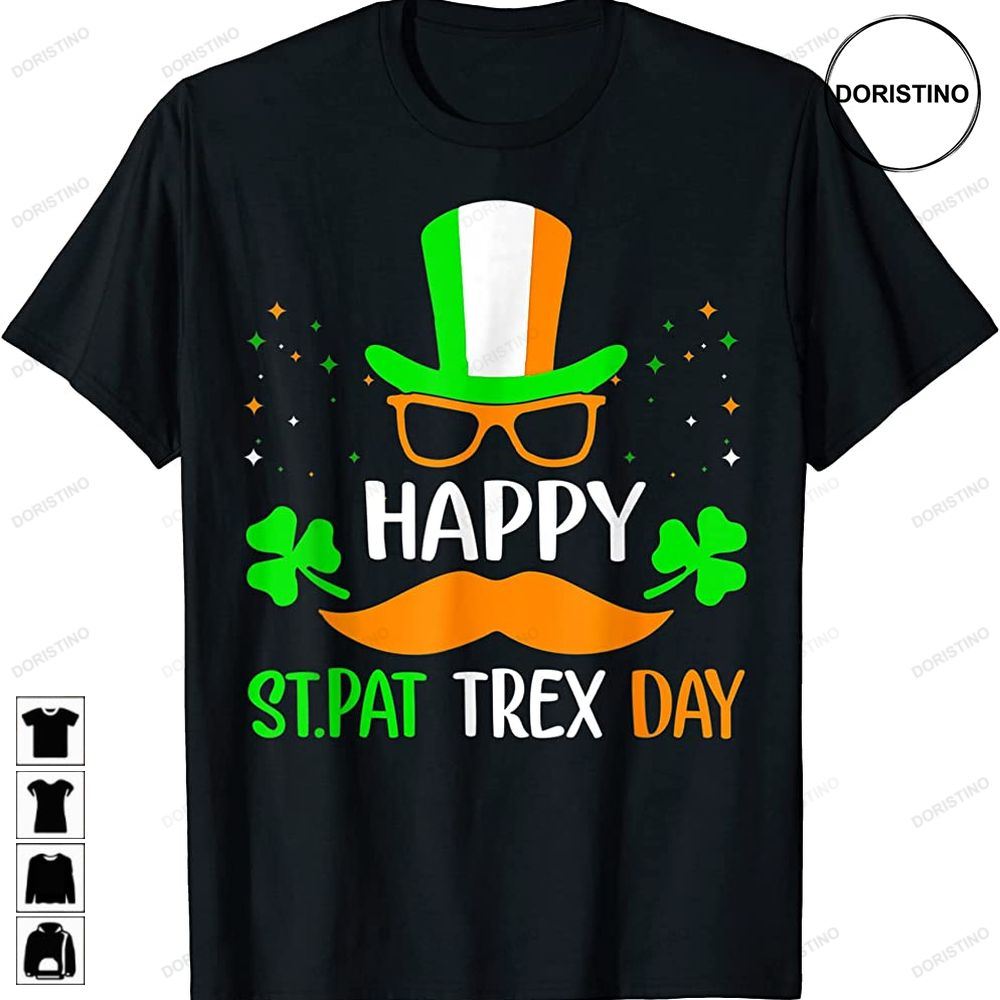 Happy St Pat Trex Day Shamrock Leprechaun St Patricks Day Awesome Shirts