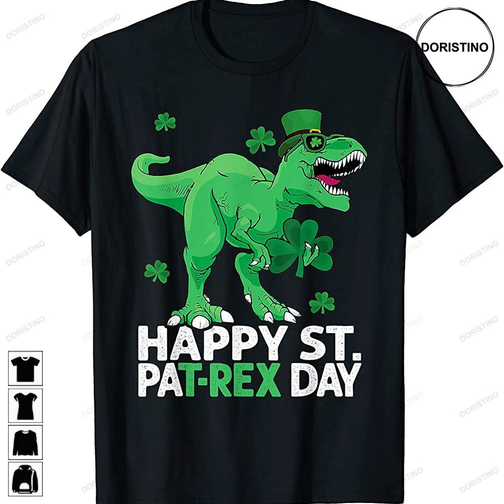 Happy St Pat Trex Day St Patricks Toddler Boy Dinosaur Awesome Shirts